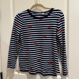 Boden Breton Navy Striped Top (perfect for Valentines Day!